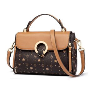 FOXER Small Crossbody Bag for Women PVC Leather Detachable Strap Lightweight Twist Lock Flap