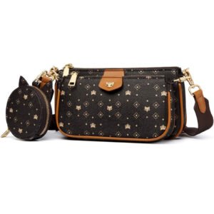 FOXER Crossbody Bags for Women 3 Set Small Cell Phone Purse PVC Leather Lightweight Trendy