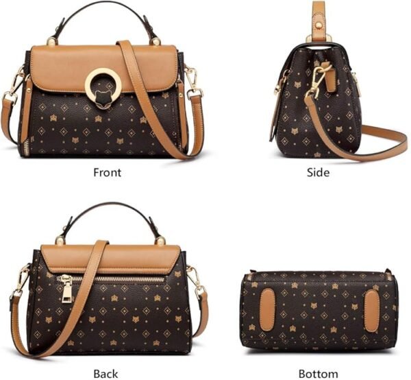 FOXER Small Crossbody Bag for Women PVC Leather Detachable Strap Lightweight Twist Lock Flap - Image 2