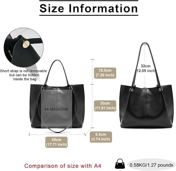 FOXER Genuine Leather Shoulder Bags for Women Large Capacity Women's Tote Top-Handle Handbags with 2 Ways - Image 2