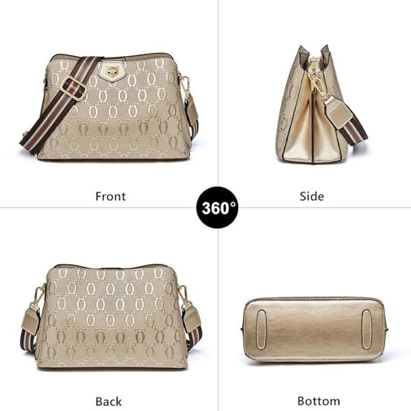 FOXER Cowhide Leather Corssbody Bags for Women with Adjustable Strap Trendy Shoulder Purse Lightweight Zipper Magnetic - Image 2