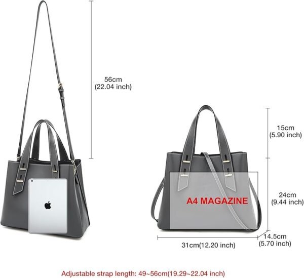 FOXER Crossbody Bags for Women Medium Size Top Handle Purses Oil-Waxed Leather Satchel Handbag Magnetic Zipper - Image 2