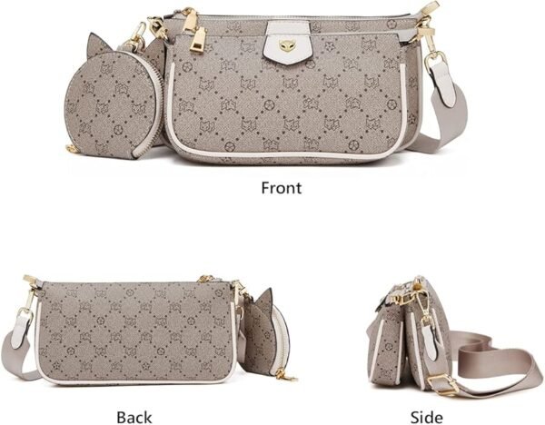 FOXER Crossbody Bags for Women 3 Set Small Cell Phone Purse PVC Leather Lightweight Trendy - Image 2
