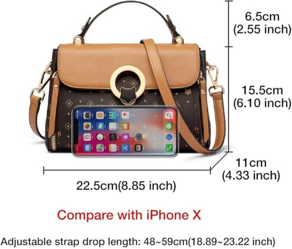 FOXER Small Crossbody Bag for Women PVC Leather Detachable Strap Lightweight Twist Lock Flap - Image 3