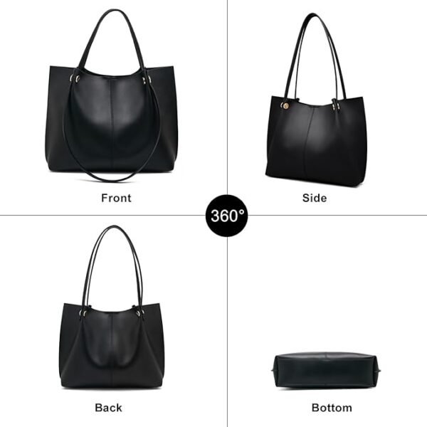 FOXER Genuine Leather Shoulder Bags for Women Large Capacity Women's Tote Top-Handle Handbags with 2 Ways - Image 3