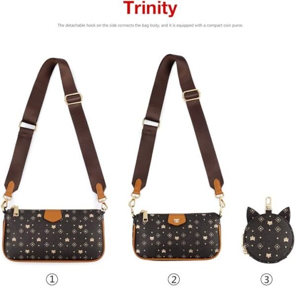 FOXER Crossbody Bags for Women 3 Set Small Cell Phone Purse PVC Leather Lightweight Trendy - Image 3