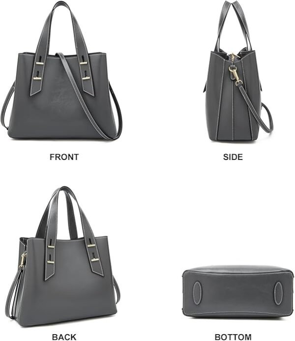 FOXER Crossbody Bags for Women Medium Size Top Handle Purses Oil-Waxed Leather Satchel Handbag Magnetic Zipper - Image 3