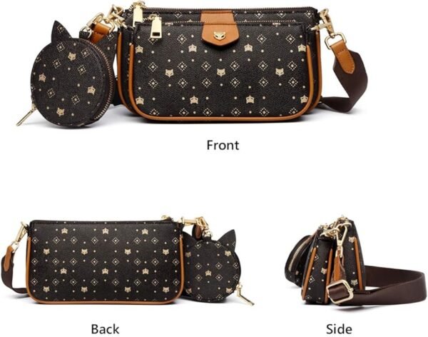 FOXER Crossbody Bags for Women 3 Set Small Cell Phone Purse PVC Leather Lightweight Trendy - Image 4