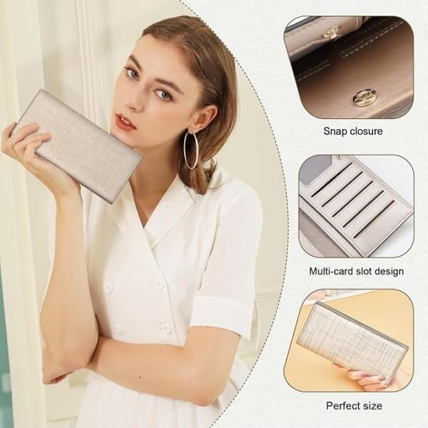 FOXER Bi-Fold Wallets for Women Credit Card Holders Large Capacity with RFID Blocking Paper Money Pocket - Image 4