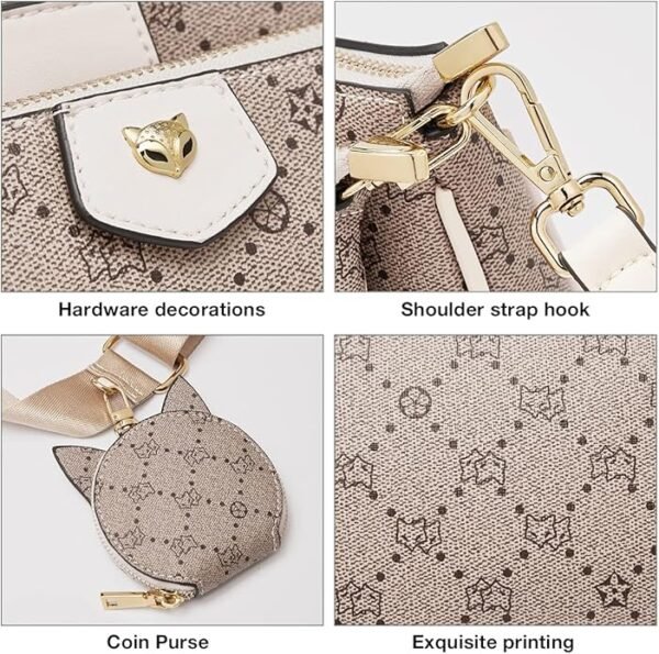 FOXER Crossbody Bags for Women 3 Set Small Cell Phone Purse PVC Leather Lightweight Trendy - Image 4
