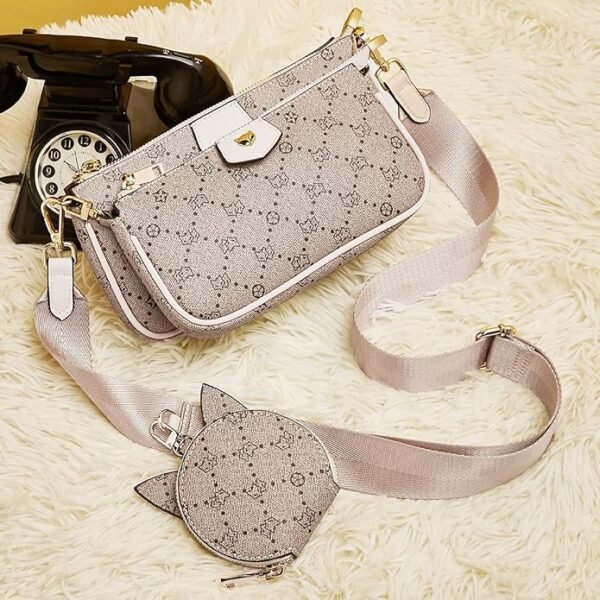 FOXER Crossbody Bags for Women 3 Set Small Cell Phone Purse PVC Leather Lightweight Trendy - Image 5