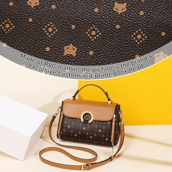 FOXER Small Crossbody Bag for Women PVC Leather Detachable Strap Lightweight Twist Lock Flap - Image 6
