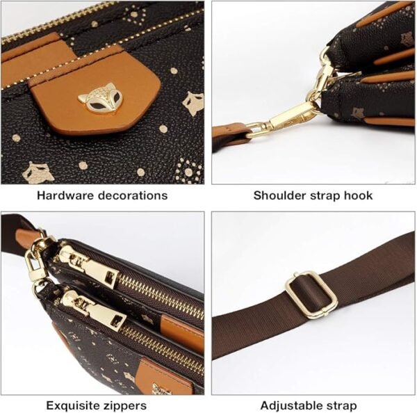 FOXER Crossbody Bags for Women 3 Set Small Cell Phone Purse PVC Leather Lightweight Trendy - Image 6