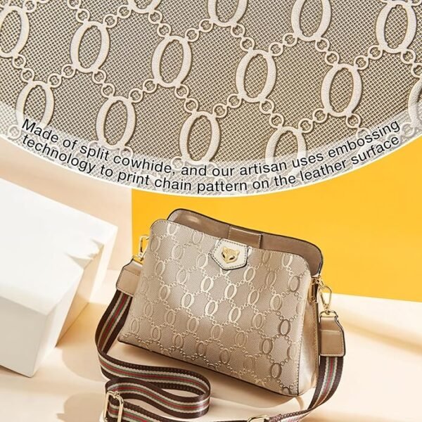 FOXER Cowhide Leather Corssbody Bags for Women with Adjustable Strap Trendy Shoulder Purse Lightweight Zipper Magnetic - Image 6