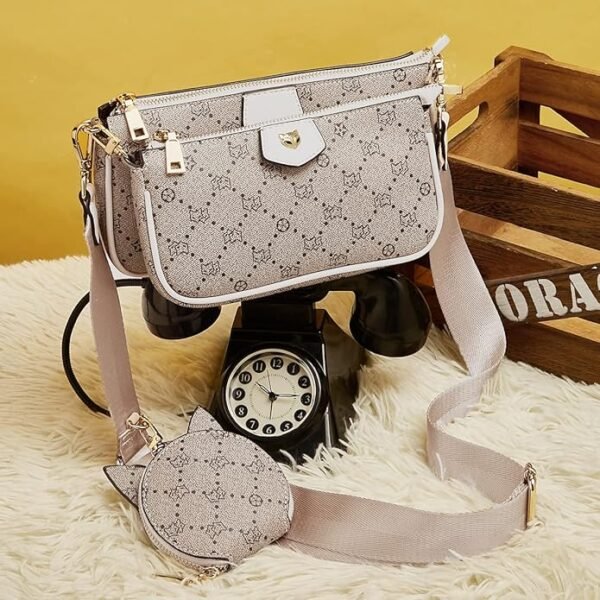 FOXER Crossbody Bags for Women 3 Set Small Cell Phone Purse PVC Leather Lightweight Trendy - Image 6