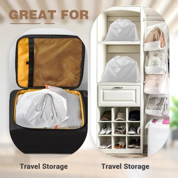 2 Pcs Purse Dust Bags for Handbags, Dust Cover Bag for Handbags Purses Cloth Shoes Large & Middle Daily Travel Storage Pouch Dustproof Drawstring - Image 6