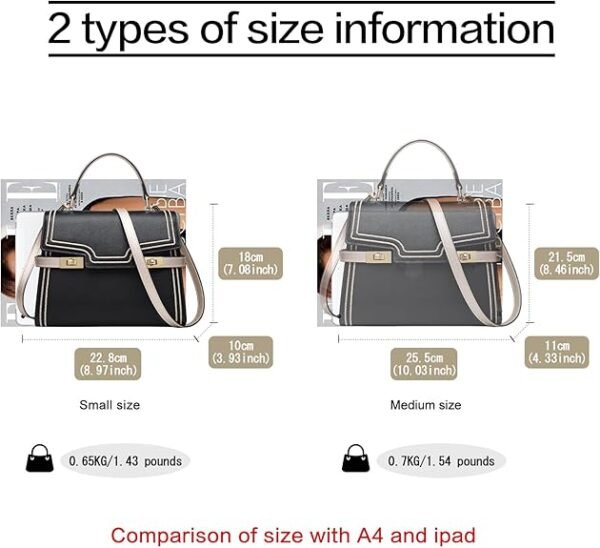 FOXER Embroidery Flap Top-handle Bags for Women Crossbody Leather Purses Medium Size Magnetic Closure - Image 3
