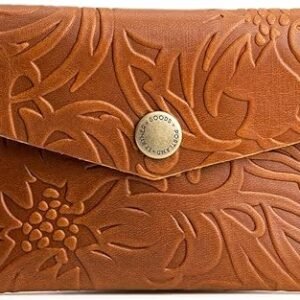 Mini Envelope Wallet for Women – Handmade from the Finest Full-Grain Hides – Features Two Interior Pockets with Secure Snap Closure – Meadow