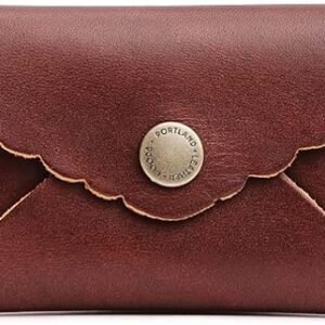 Mini Daisy Wallet for Women – Handmade from the Finest Full-Grain Hides – Features Envelope Design with Snap Closure – Cognac