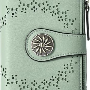 Small Wallet for Women Bifold RFID Blocking Card Holder Leather Wallets with Zipper Coin Pocket