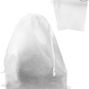 Drawstring Dust Covers, 4 Pcs Breathable Non-woven Fabric Large Cloth Storage Pouch String Bag for Handbags Purses Shoes